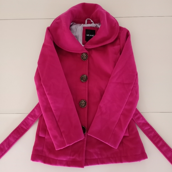 Me Jane Dark Pink Pea Coat Girls Size XL 16 NWT - Picture 4 of 16